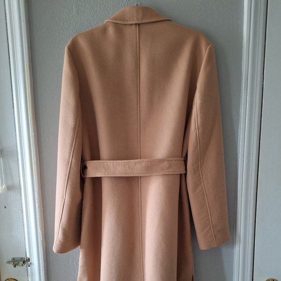Ann Taylor Salmon Pink Long Wrap Coat Winter/Spring Cotton Blend Size XL - Picture 3 of 8
